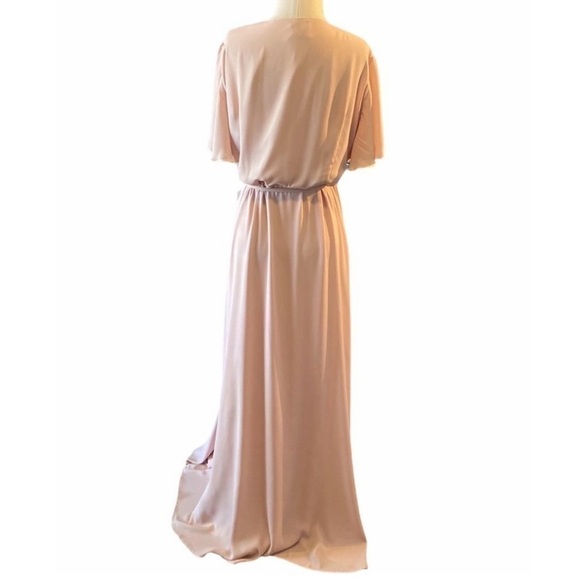 Show Me Your Mumu Noelle Wrap Dress Dusty Blush pink large maxi gown - Picture 7 of 15